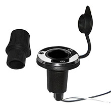 PERKO Locking Collar Pole Light Mounting Base - 2 Pin - Round - Stainless Steel