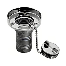 WHITECAP Gas hose deck fill w and splash guard %2D 1%2D1 and 2 inch chain
