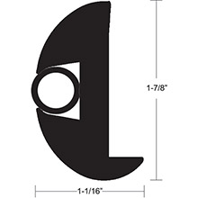 TACO METALS Flex vinyl rub rail kit %2D black w and black insert %2D 70 ft %2D 1%2D7 and 8 inch x 1%2D1 and 16 inch