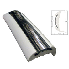 TACO METALS Semi%2Drigid rub rail kit %2D white w and flex chrome insert %2D 70 ft