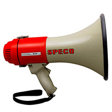SPECO Er370 deluxe megaphone w and siren %2D red and grey %2D 16w