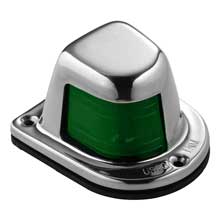 ATTWOOD Sidelight green 12v w and stainless housing one mile