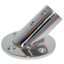 WHITECAP 7 and 8 inch od 45deg round base ss rail fitting