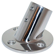 WHITECAP 7 and 8 inch od 60deg round base ss rail fitting