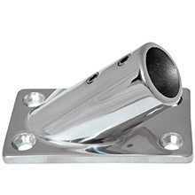 WHITECAP 7 and 8 inch od 30deg rectangle base ss rail fitting
