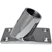 WHITECAP 7 and 8 inch od 60deg rectangle base ss rail fitting