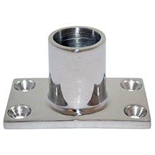 WHITECAP 7 and 8 inch od 90deg rectangle base ss rail fitting