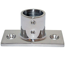 WHITECAP 7 and 8 inch od 90deg 2%2Dhole rectangle base ss rail fitting