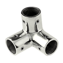 WHITECAP 7 and 8 inch od ss 3%2Dway corner fitting