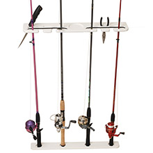 TACO METALS Deluxe 4%2Drod pontoon boat tackle rack %2D white