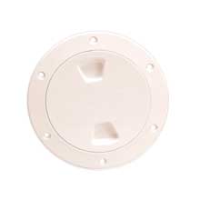 BECKSON 4 inch smooth center screw out deck plate beige 45 inch cut