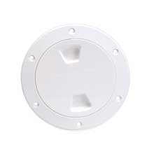 BECKSON 4 inch smooth center screw out deck plate white 45 inch cut