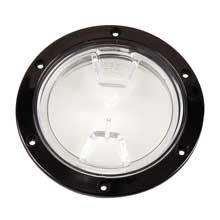 BECKSON 4 inch clear center screw out deck plate black 45 inch cut