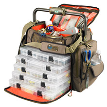 WILD RIVER Frontier lighted bar handle tackle bag w and 5 pt3700 trays