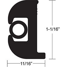TACO METALS Flex vinyl rub rail kit %2D black w and black insert %2D 70 ft %2D 1%2D1 and 16 inch x 11 and 16 inch