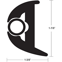 TACO METALS Flex vinyl rub rail kit %2D black w and black insert %2D 50 ft %2D 1%2D7 and 8 inch x 1%2D3 and 8 inch