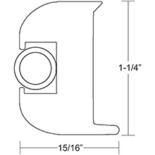 TACO METALS Flex vinyl rub rail kit %2D white w and white insert %2D 50 ft