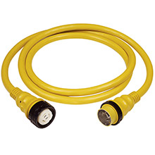 MARINCO 50A 125V Shore Power Cable %2D 25 ft %2D Yellow