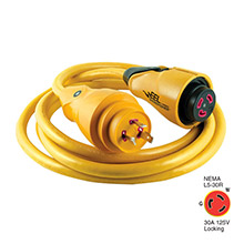 MARINCO CS30%2D12 EEL 30A 125V Shore Power Cordset %2D 12 ft %2D Yellow