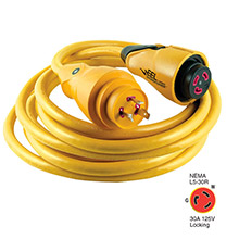 MARINCO CS30%2D50 EEL 30A 125V Shore Power Cordset %2D 50 ft %2D Yellow