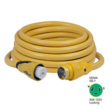 MARINCO CS503%2D50 EEL 50A 125V Shore Power Cordset %2D 50 ft %2D Yellow