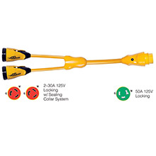 MARINCO Y503%2D2%2D30 EEL 2%2D30A%2D125V Female to 150A%2D125V Male %2D inchY inch Adapter %2D Yellow
