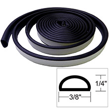 TACO METALS Weather seal %2D 10 ftl x 1 and 4 inch h x 3 and 8 inch w %2D black