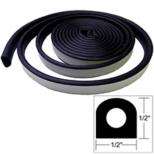 TACO METALS Weather seal %2D 10 ftl x 1 and 2 inch w x 1 and 2 inch h %2D black