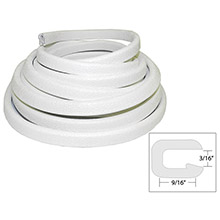 TACO METALS Flexible vinyl trim %2D 5 and 32 inch opening x 9 and 16 inch w x 25 ftl %2D white