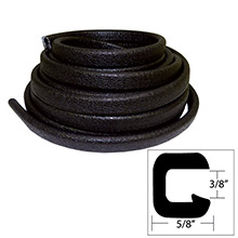 TACO METALS Flexible vinyl trim %2D 3 and 8 inch opening x no 8541 inch w x 25 ftl %2D black
