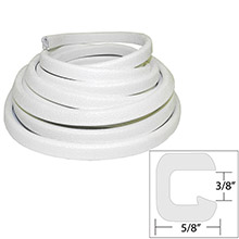 TACO METALS Flexible vinyl trim %2D 3 and 8 inch opening x no 8541 inch w x 25 ftl %2D white