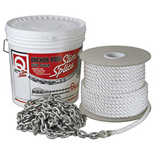 QUICK Anchor rode 15 ft of 7mm chain and 300 ft of 1/2 inch rope