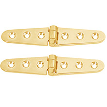 WHITECAP Strap hinge %2D polished brass %2D 6 inch x 1%2D1 and 8 inch %2D pair