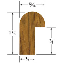 WHITECAP Teak edge molding %2D 5 ft