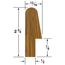 WHITECAP Teak bunk rail molding %2D 5 ft
