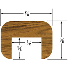 WHITECAP Teak cap molding small %2D 5 ft