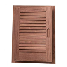 WHITECAP Teak louvered door frame %2D left hand %2D 15 inch x 20 inch