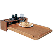 WHITECAP Teak drinkholder w and removable cockpit table top %2D holds 4 glasses