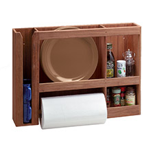 WHITECAP Teak dish and cup and paper towel rack