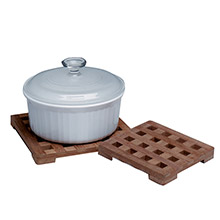 WHITECAP Teak large square trivet %2D 8 inch