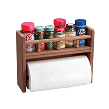 WHITECAP Teak paper towel holder w and spice rack