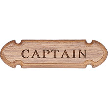 WHITECAP Teak inch captain inch name plate