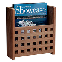 WHITECAP Teak grate front magazine rack
