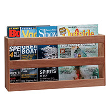 WHITECAP Teak double%2Dwide magazine rack