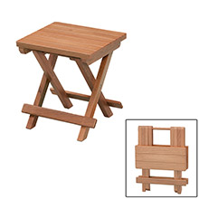 WHITECAP Teak grooved top fold%2Daway table and stool