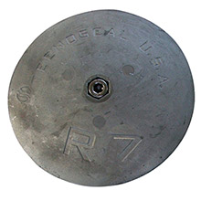 TECNOSEAL R7 rudder anode %2D zinc %2D 6%2D1 and 2 inch diameter