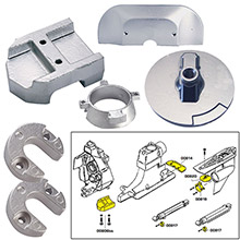 TECNOSEAL Anode kit w and hardware %2D mercury alpha 1 gen 2 %2D aluminum