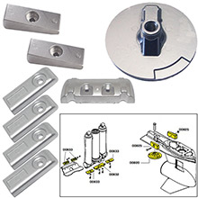 TECNOSEAL Anode kit w and hardware %2D mercury verado 6 %2D zinc