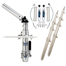 RUPP MARINE Classic top gun outrigger kit w and 15 ft poles complete single line rigging kit w and klickers release clips