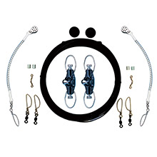 RUPP MARINE Single rigging kit w/nok-outs - black mono 160 ft lines
